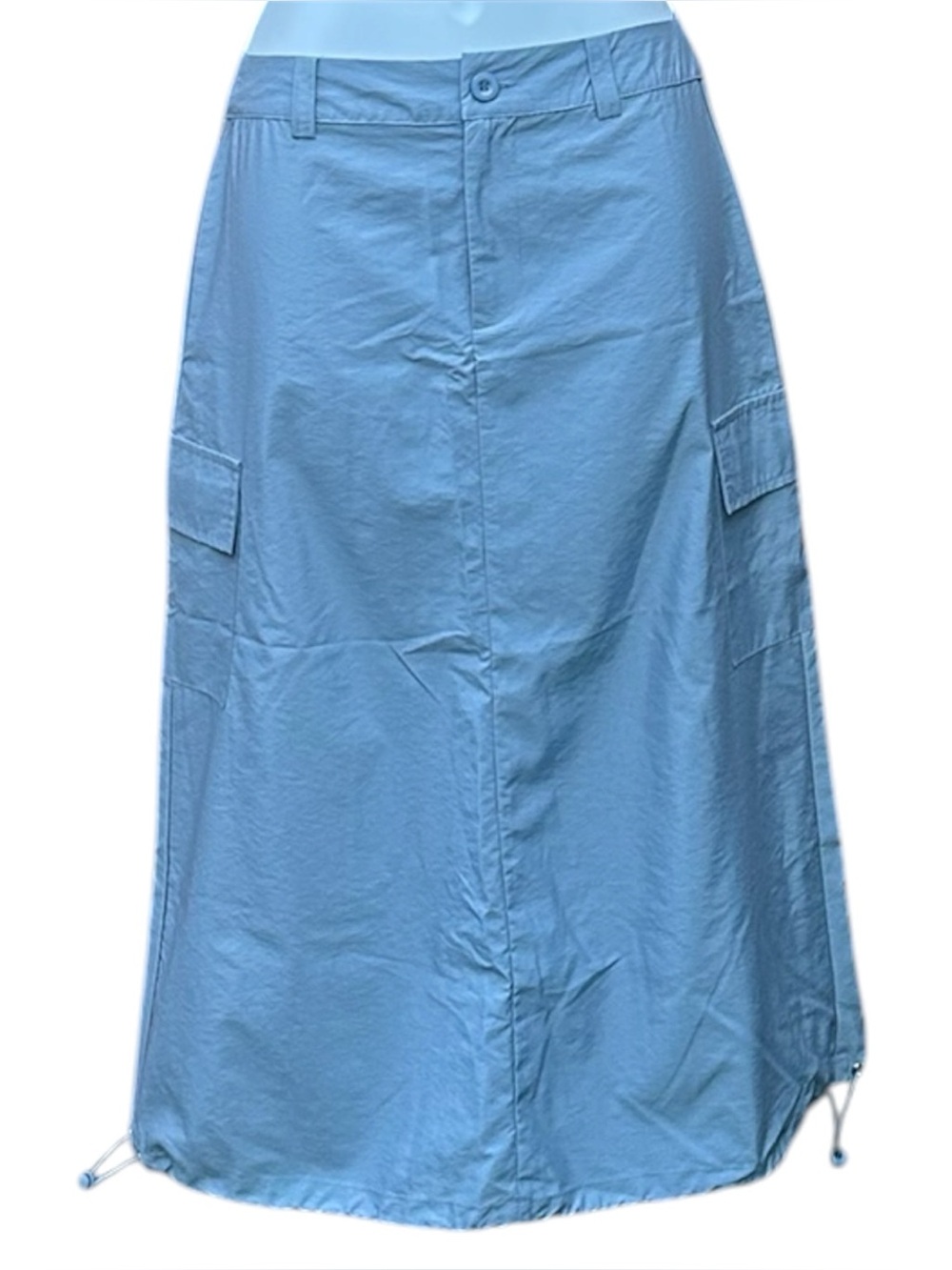 PRINCESS POLLY Women’s Utility Cargo Side Pockets Nylon Midi Skirt